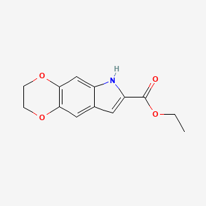molecular formula C13H13NO4 B11862886 Ethyl 3,6-dihydro-2H-[1,4]dioxino[2,3-f]indole-7-carboxylate CAS No. 84139-04-8
