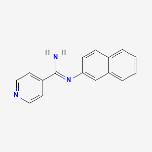 molecular formula C16H13N3 B11862888 Isonicotinamidine, N-2-naphthyl- CAS No. 23564-66-1