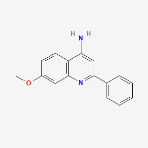molecular formula C16H14N2O B11863094 4-Amino-7-methoxy-2-phenylquinoline CAS No. 1026660-14-9