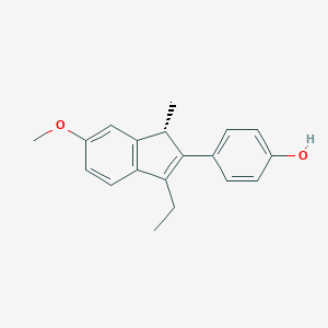 molecular formula C19H20O2 B118631 (S)-4-(3-Ethyl-6-methoxy-1-methyl-1H-inden-2-yl)-phenol CAS No. 154569-17-2