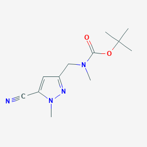 molecular formula C12H18N4O2 B11863106 tert-butyl N-[(5-cyano-1-methylpyrazol-3-yl)methyl]-N-methylcarbamate CAS No. 1454848-70-4