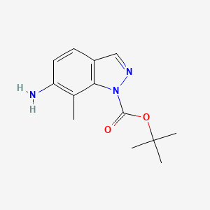 molecular formula C13H17N3O2 B11863144 tert-Butyl 6-amino-7-methyl-1H-indazole-1-carboxylate 