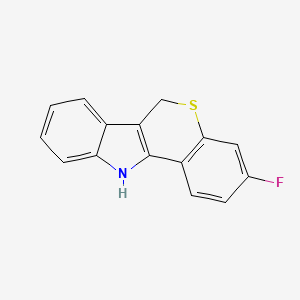 molecular formula C15H10FNS B11863155 3-Fluoro-6,11-dihydrothiochromeno[4,3-b]indole CAS No. 21243-27-6