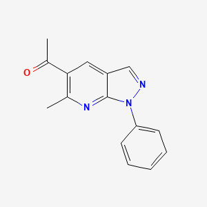 molecular formula C15H13N3O B11863183 1-(6-Methyl-1-phenyl-1H-pyrazolo[3,4-b]pyridin-5-yl)ethanone CAS No. 59026-74-3