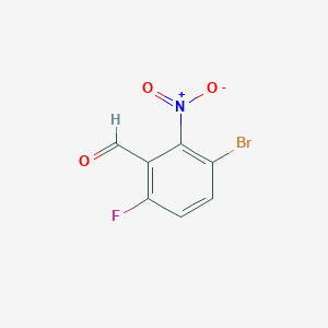 molecular formula C7H3BrFNO3 B11863203 3-Bromo-6-fluoro-2-nitrobenzaldehyde 