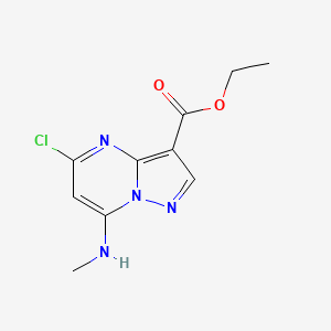 molecular formula C10H11ClN4O2 B11863214 Ethyl 5-chloro-7-(methylamino)pyrazolo[1,5-a]pyrimidine-3-carboxylate 