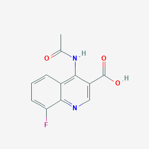 molecular formula C12H9FN2O3 B11863328 4-Acetamido-8-fluoroquinoline-3-carboxylic acid 