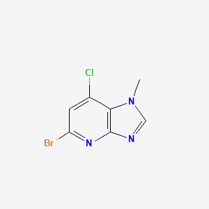 molecular formula C7H5BrClN3 B11863365 5-Bromo-7-chloro-1-methyl-1H-imidazo[4,5-b]pyridine 