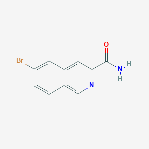 molecular formula C10H7BrN2O B11863380 6-Bromoisoquinoline-3-carboxamide 