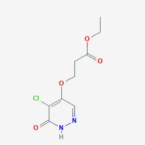 molecular formula C9H11ClN2O4 B11863447 Ethyl 3-((5-chloro-6-oxo-1,6-dihydropyridazin-4-yl)oxy)propanoate CAS No. 1346697-68-4