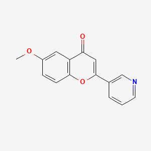 molecular formula C15H11NO3 B11863459 6-Methoxy-2-(pyridin-3-yl)-4h-chromen-4-one CAS No. 7253-24-9