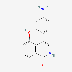 molecular formula C15H12N2O2 B11863503 4-(4-Aminophenyl)-5-hydroxyisoquinolin-1(2H)-one CAS No. 656234-44-5