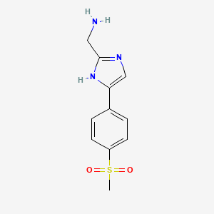 molecular formula C11H13N3O2S B11863508 (5-(4-(methylsulfonyl)phenyl)-1H-imidazol-2-yl)methanamine 