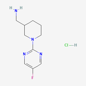 molecular formula C10H16ClFN4 B11863543 (1-(5-Fluoropyrimidin-2-yl)piperidin-3-yl)methanamine hydrochloride 