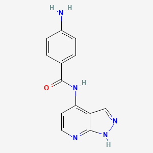 molecular formula C13H11N5O B11863547 4-amino-N-(1H-pyrazolo[3,4-b]pyridin-4-yl)benzamide CAS No. 370589-25-6