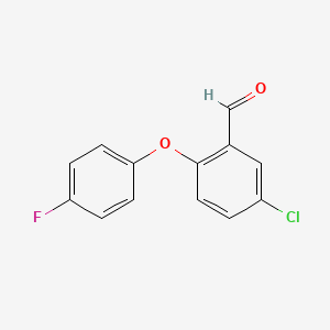 molecular formula C13H8ClFO2 B11863648 5-Chloro-2-(4-fluorophenoxy)benzaldehyde 