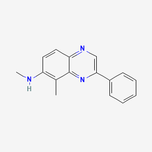 molecular formula C16H15N3 B11863712 6-Quinoxalinamine, N,5-dimethyl-3-phenyl- CAS No. 161697-02-5