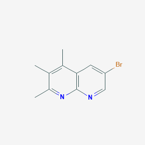molecular formula C11H11BrN2 B11863764 6-Bromo-2,3,4-trimethyl-1,8-naphthyridine 