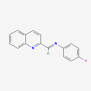 molecular formula C16H11FN2 B11863771 Benzenamine, 4-fluoro-N-(2-quinolinylmethylene)- CAS No. 88346-82-1