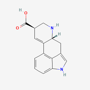 molecular formula C15H14N2O2 B11863796 (6aR,9R)-4,6,6a,7,8,9-Hexahydroindolo[4,3-fg]quinoline-9-carboxylic acid CAS No. 22006-78-6