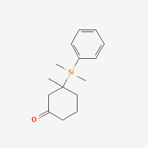 molecular formula C15H22OSi B11863812 Cyclohexanone, 3-(dimethylphenylsilyl)-3-methyl- CAS No. 67263-00-7