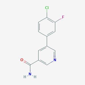 molecular formula C12H8ClFN2O B11863817 5-(4-Chloro-3-fluorophenyl)nicotinamide CAS No. 1346691-93-7