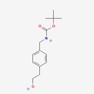 molecular formula C14H21NO3 B11863854 tert-Butyl 4-(2-hydroxyethyl)benzylcarbamate 