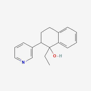molecular formula C17H19NO B11863886 1-Ethyl-2-(pyridin-3-yl)-1,2,3,4-tetrahydronaphthalen-1-ol CAS No. 93406-29-2