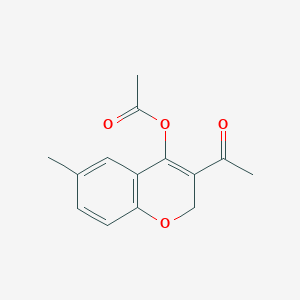 molecular formula C14H14O4 B11863889 3-Acetyl-6-methyl-2H-1-benzopyran-4-yl acetate CAS No. 54013-46-6