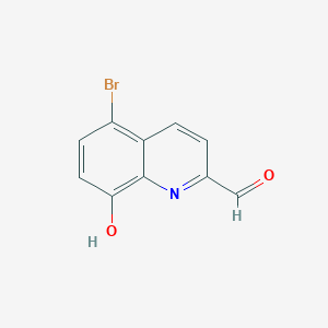 molecular formula C10H6BrNO2 B11863912 5-Bromo-8-hydroxyquinoline-2-carbaldehyde 