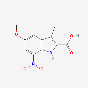 molecular formula C11H10N2O5 B11863916 5-Methoxy-3-methyl-7-nitro-1H-indole-2-carboxylic acid CAS No. 1265145-34-3