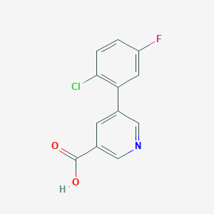 molecular formula C12H7ClFNO2 B11863917 5-(2-Chloro-5-fluorophenyl)nicotinic acid CAS No. 1346692-26-9