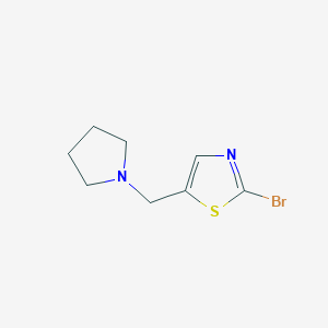 molecular formula C8H11BrN2S B11864006 2-Bromo-5-(pyrrolidin-1-ylmethyl)thiazole 