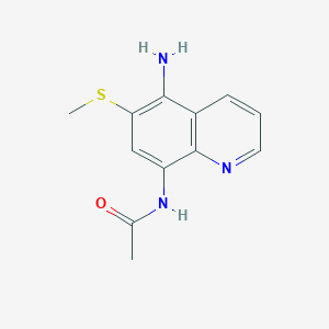 molecular formula C12H13N3OS B11864181 N-(5-amino-6-methylsulfanylquinolin-8-yl)acetamide CAS No. 134992-40-8