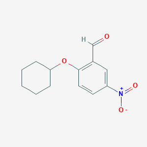 molecular formula C13H15NO4 B11864183 2-(Cyclohexyloxy)-5-nitrobenzaldehyde 