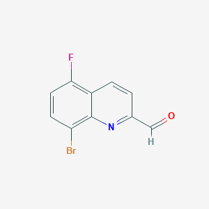 molecular formula C10H5BrFNO B11864330 8-Bromo-5-fluoroquinoline-2-carbaldehyde 