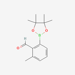 molecular formula C14H19BO3 B11864374 2-Methyl-6-(4,4,5,5-tetramethyl-1,3,2-dioxaborolan-2-yl)benzaldehyde 