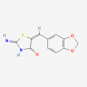 molecular formula C11H8N2O3S B11864392 5-(Benzo[d][1,3]dioxol-5-ylmethylene)-2-iminothiazolidin-4-one 
