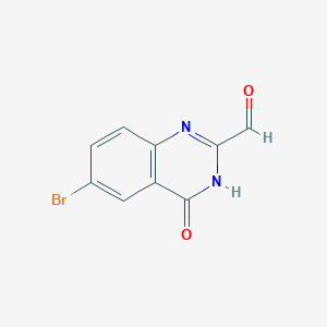 molecular formula C9H5BrN2O2 B11864422 6-Bromo-4-oxo-3,4-dihydroquinazoline-2-carbaldehyde CAS No. 1260898-14-3