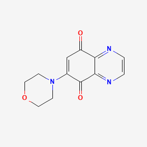 molecular formula C12H11N3O3 B11864482 6-(4-Morpholinyl)-5,8-quinoxalinedione CAS No. 14334-10-2