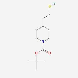 molecular formula C12H23NO2S B11864500 tert-Butyl 4-(2-mercaptoethyl)piperidine-1-carboxylate 