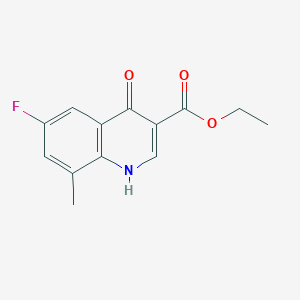 molecular formula C13H12FNO3 B11864518 Ethyl 6-fluoro-4-hydroxy-8-methylquinoline-3-carboxylate 