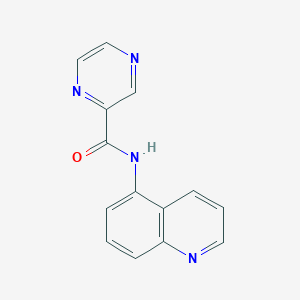 molecular formula C14H10N4O B11864531 N-(quinolin-5-yl)pyrazine-2-carboxamide 