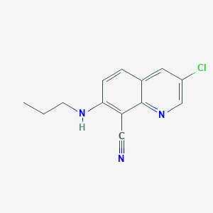 molecular formula C13H12ClN3 B11864590 3-Chloro-7-(propylamino)quinoline-8-carbonitrile CAS No. 88347-13-1