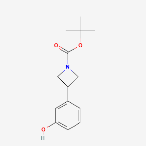 molecular formula C14H19NO3 B11864682 Tert-butyl 3-(3-hydroxyphenyl)azetidine-1-carboxylate 