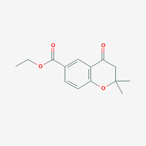 molecular formula C14H16O4 B11864701 Ethyl 2,2-dimethyl-4-oxochroman-6-carboxylate 