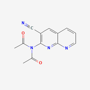 molecular formula C13H10N4O2 B11864707 N-Acetyl-N-(3-cyano-1,8-naphthyridin-2-yl)acetamide CAS No. 60467-83-6