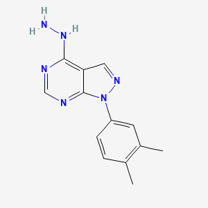 molecular formula C13H14N6 B11864843 1-(3,4-Dimethylphenyl)-4-hydrazinyl-1H-pyrazolo[3,4-d]pyrimidine 