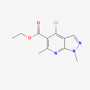 molecular formula C11H12ClN3O2 B11864976 Ethyl 4-chloro-1,6-dimethyl-1H-pyrazolo[3,4-b]pyridine-5-carboxylate 