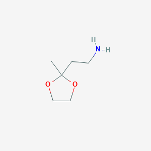 molecular formula C6H13NO2 B118650 2-(2-Methyl-1,3-dioxolan-2-yl)ethanamine CAS No. 62240-37-3